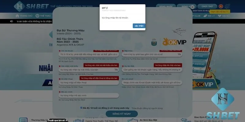 Cách khắc phục một số sự cố khi đăng ký SHBET